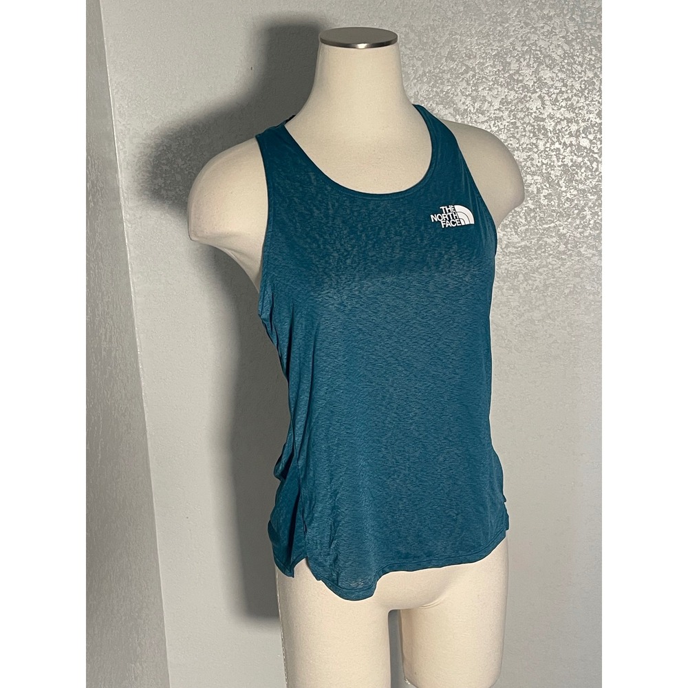 The North Face Womens Teal Blue Heathered Racerback Active Training Tank Top M